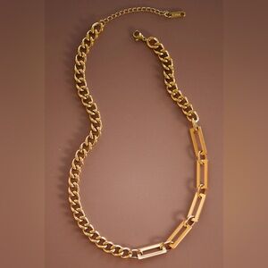 Mixed Link Necklace 18k Gold Plated